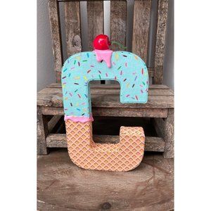 Ice cream fabric letter C